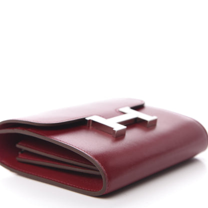 Hermes Veau Tadelakt Constance Short Wallet Rubis 6 of 8
