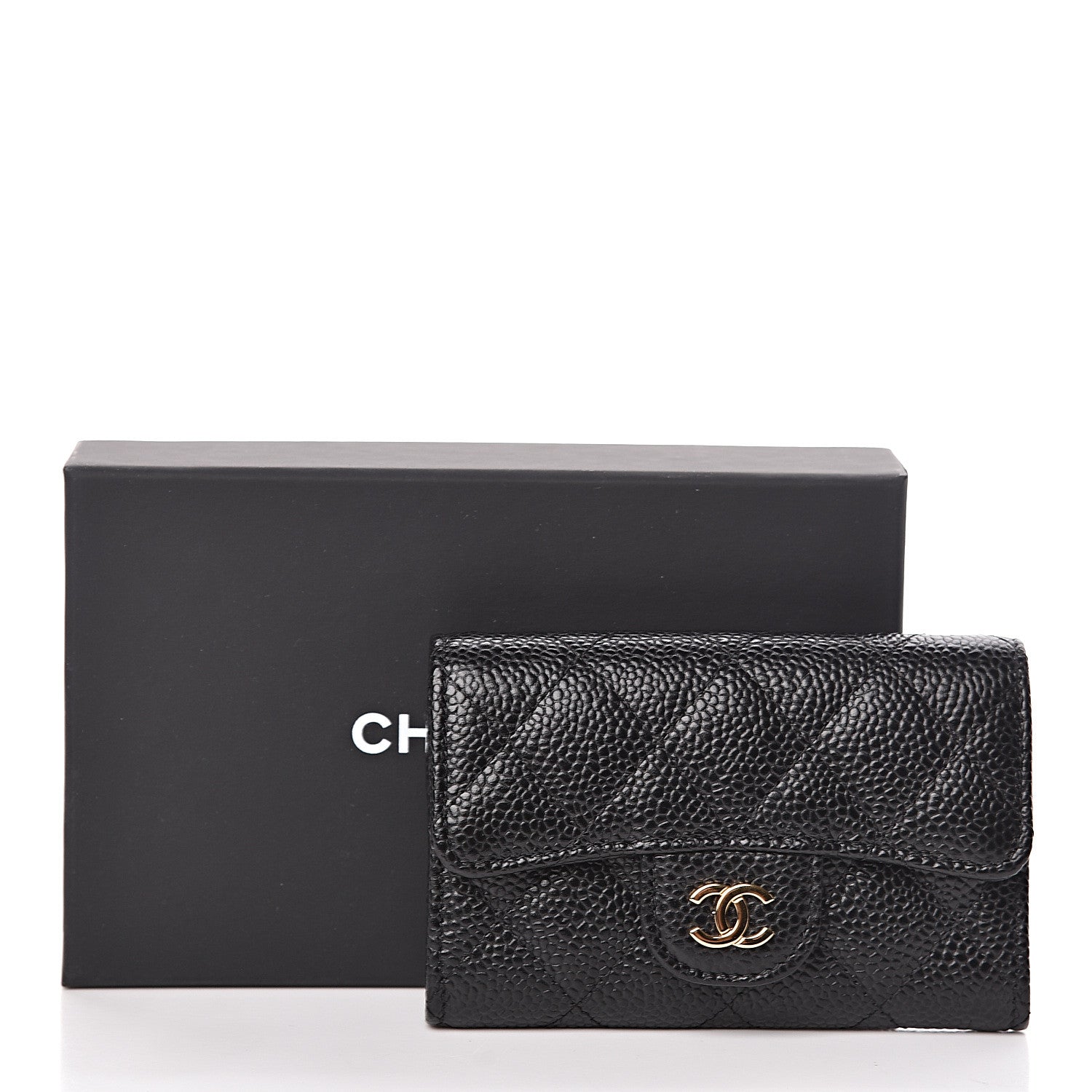 Chanel Caviar Quilted Flap Card Holder Wallet Black 9 of 9