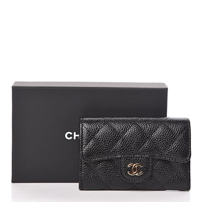 Chanel Caviar Quilted Flap Card Holder Wallet Black 9 of 9