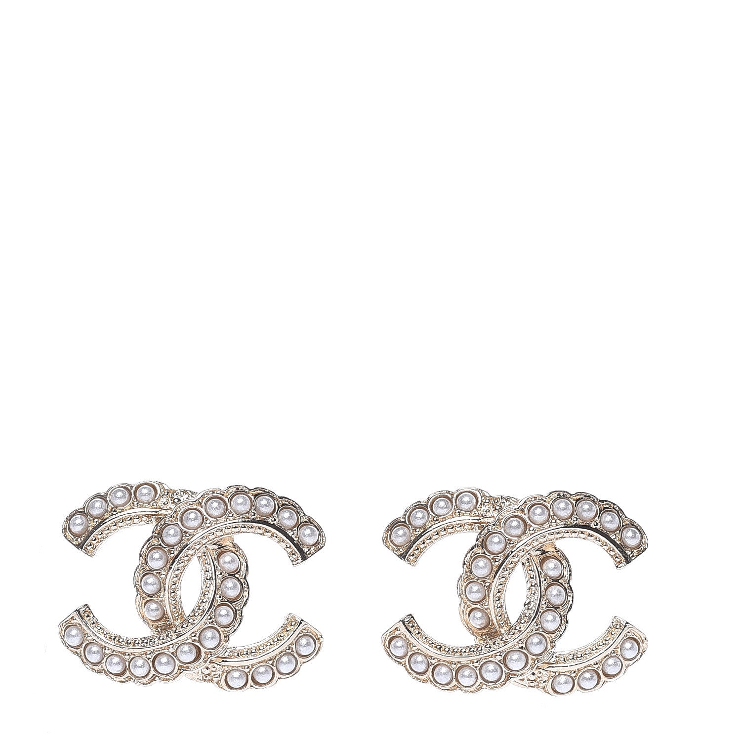 Chanel Pearl Queen of France CC Earrings Gold 1 of 5