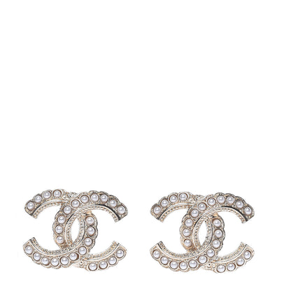 Chanel Pearl Queen of France CC Earrings Gold 1 of 5