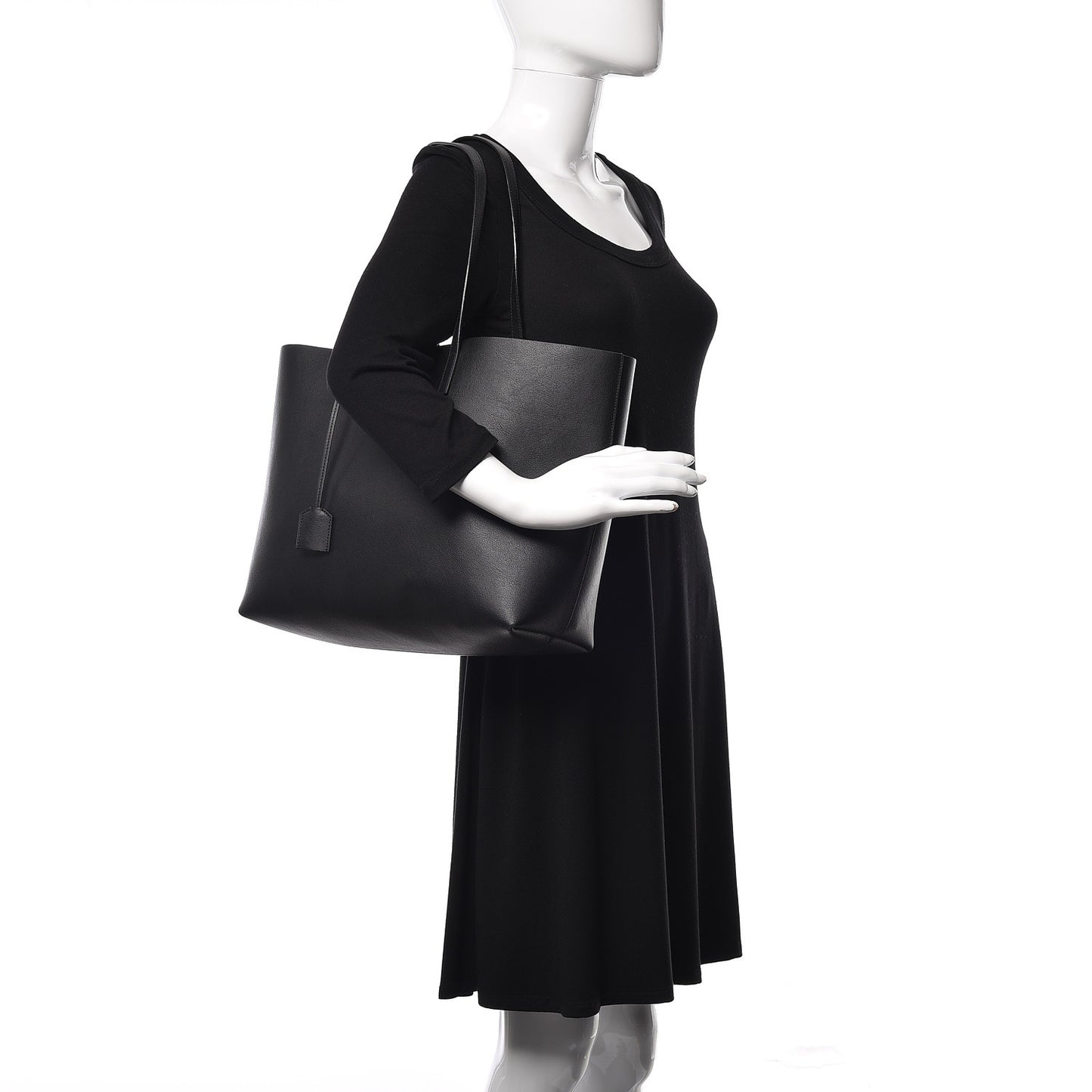 Calfskin Large Shopping Tote Black