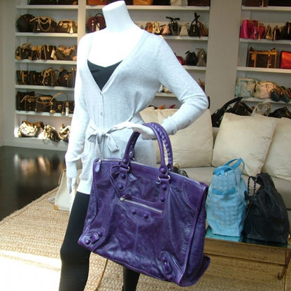 Balenciaga Agneau Giant Brogues Hardware Weekender Grape 2 of 12