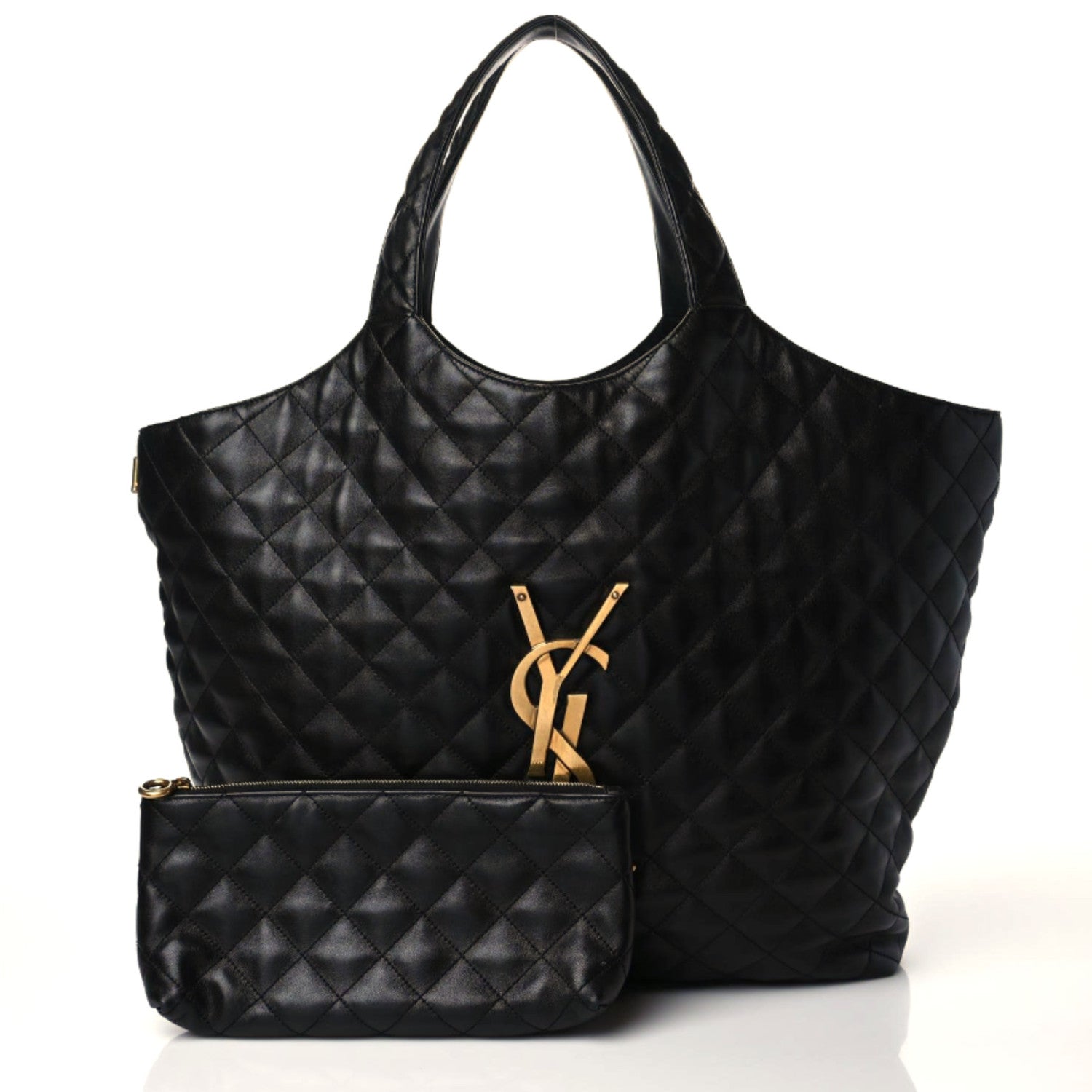 Saint Laurent Lambskin Quilted Maxi Icare Shopping Tote Black 10 of 10