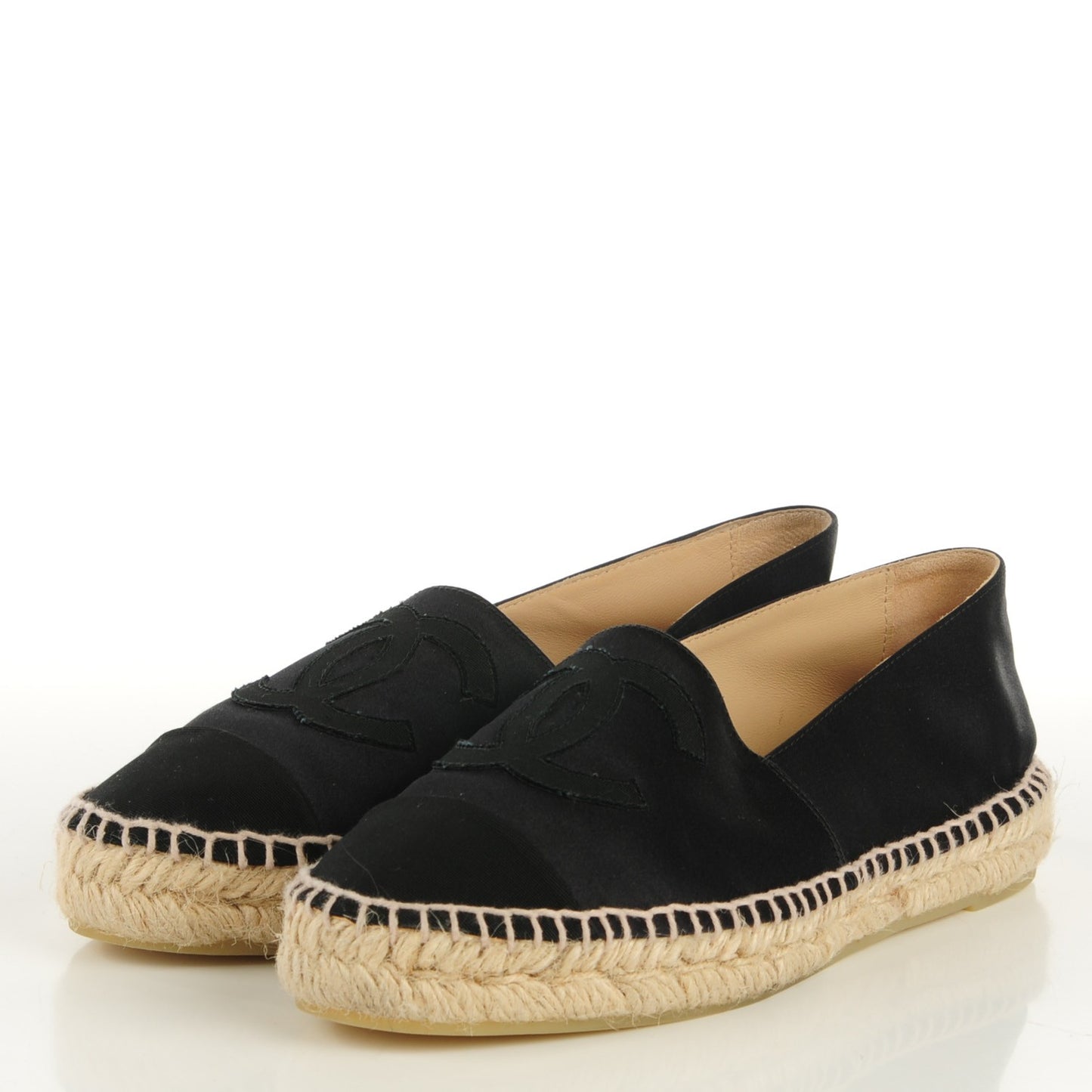 Satin CC Espadrilles 37 Black