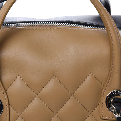 Chanel Calfskin Quilted Feather Weight Bowling Bag Black Beige 12 of 13