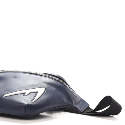 Fendi Vitello Grace Light Century Devil Eyes Belt Bag Navy White 7 of 12