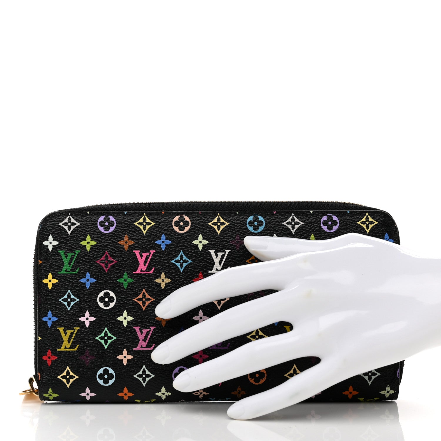 Louis Vuitton Monogram Multicolor Zippy Wallet Black Grenade 2 of 7