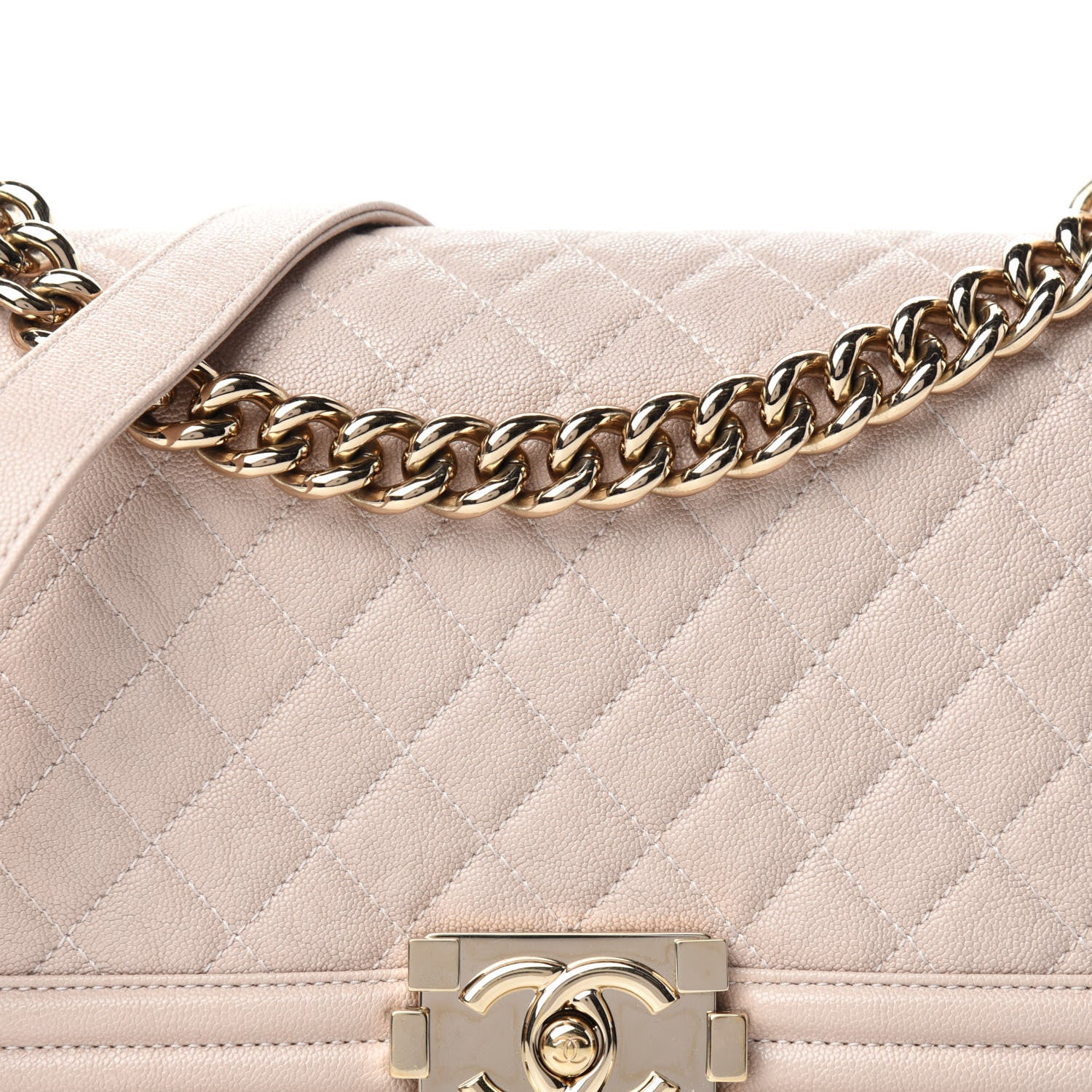 Chanel Caviar Quilted Medium Boy Flap Beige 11 of 11