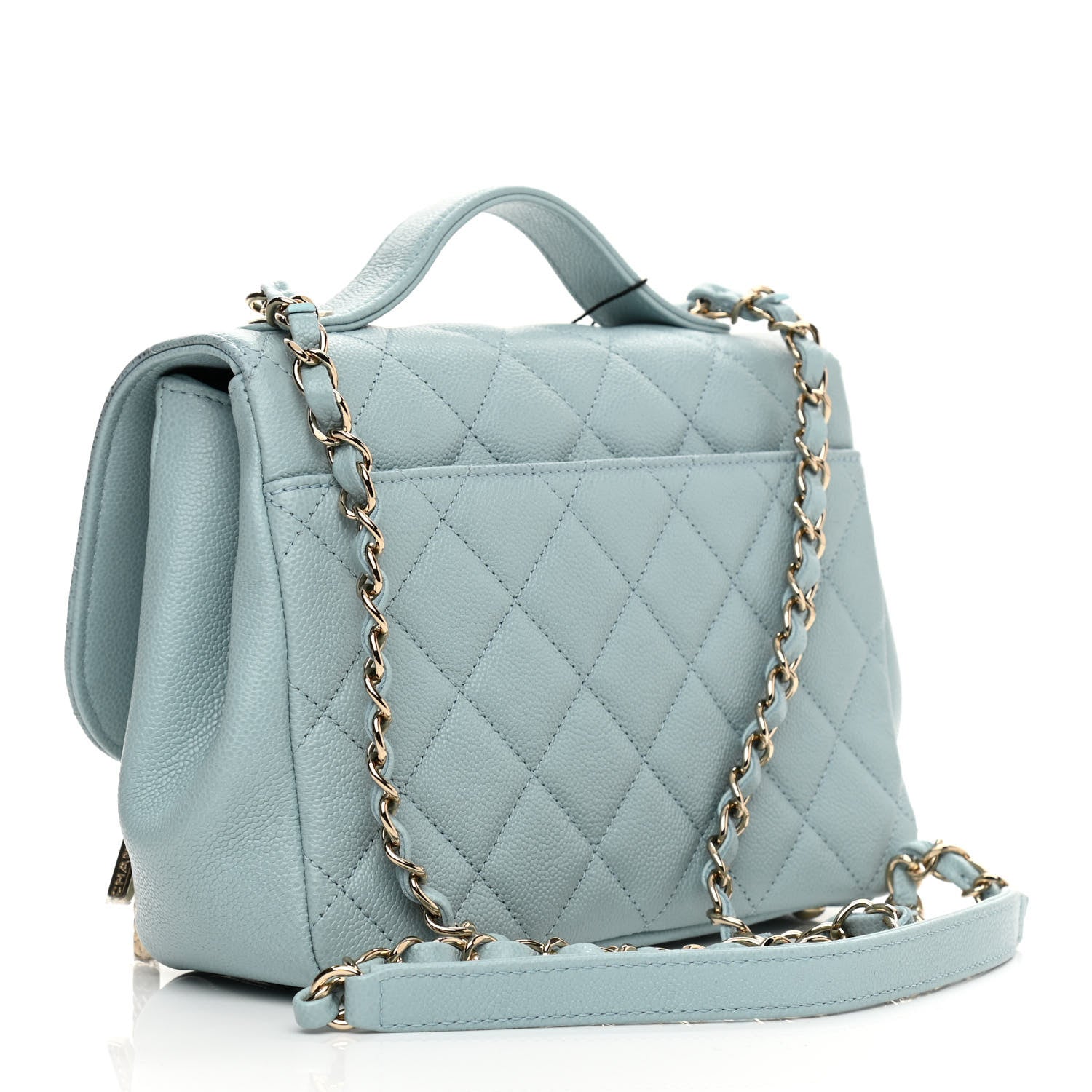 Chanel Caviar Quilted Medium Business Affinity Flap Light Blue 3 of 11