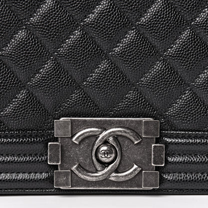 Chanel Caviar Quilted Medium Boy Flap Black 12 of 13