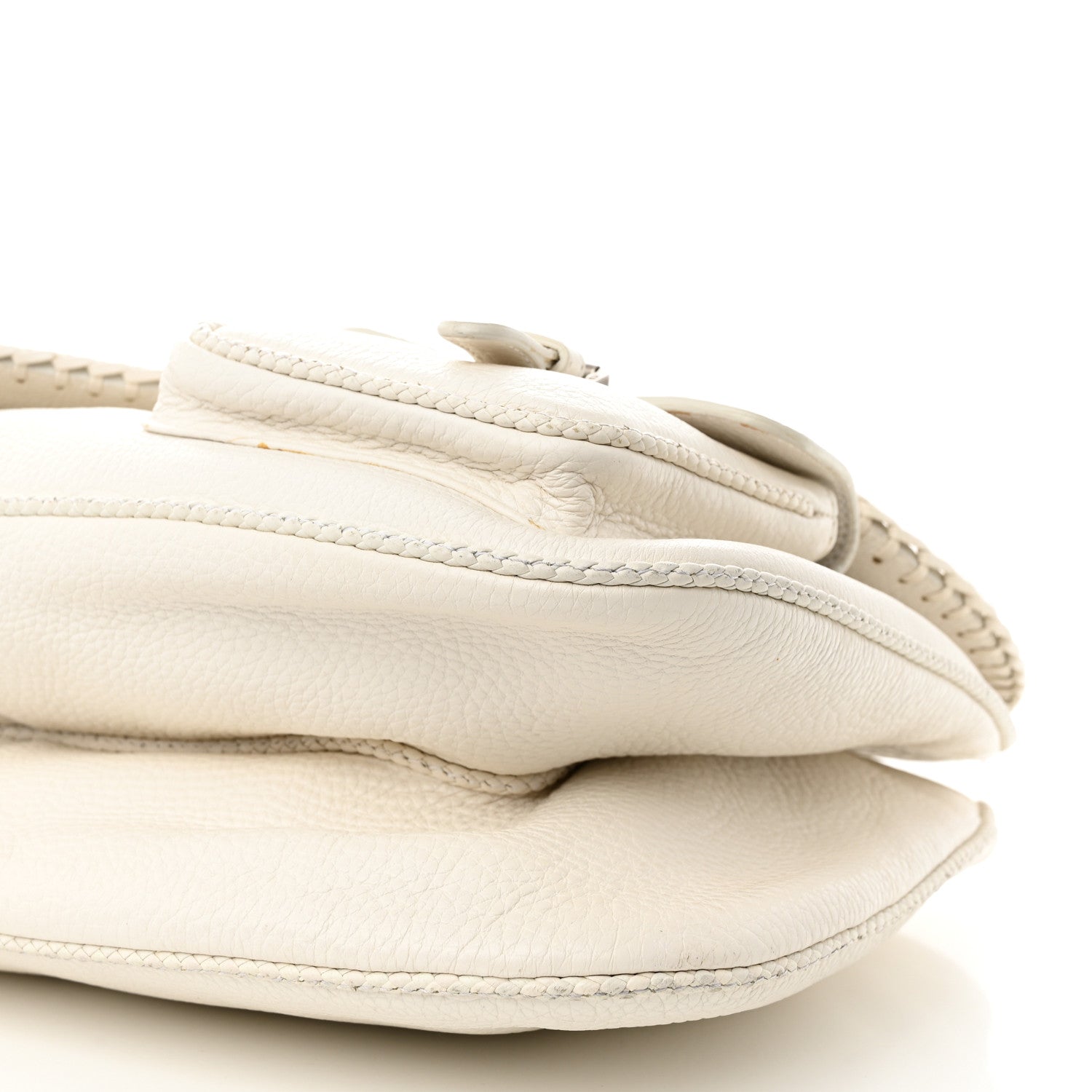 Christian Dior Calfskin Braided Gaucho Double Saddle Bag White 10 of 18
