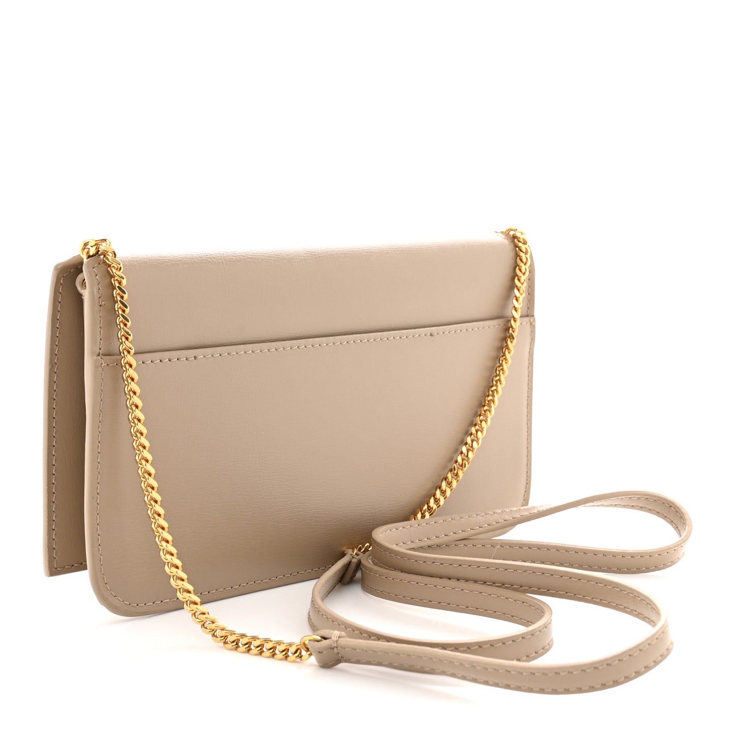 Smooth Calfskin Monogram Phone Holder Crossbody Dark Beige