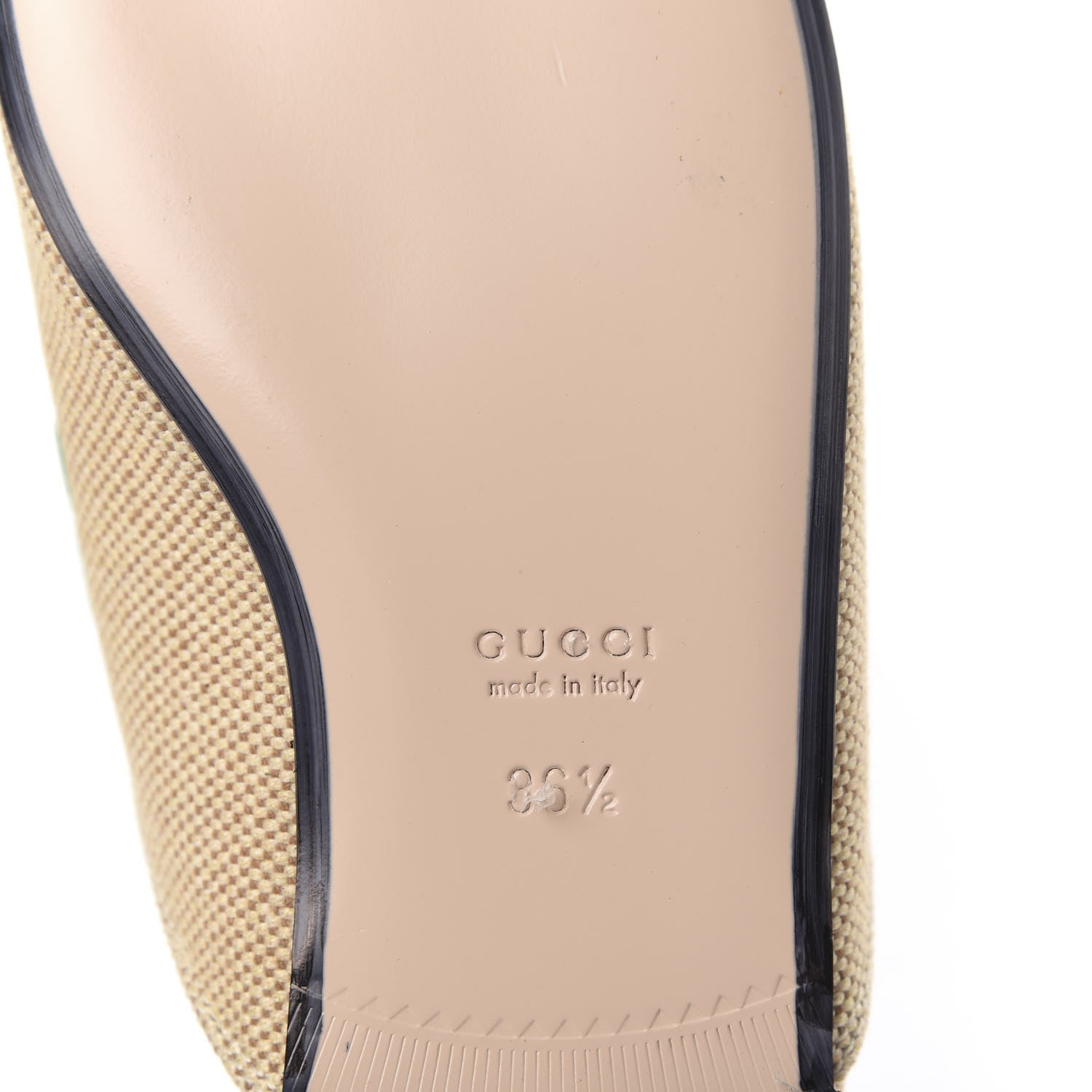Gucci Canvas Vintage Charlotte Web Womens Princetown Slippers 36.5 Sand New Shamarock 8 of 9