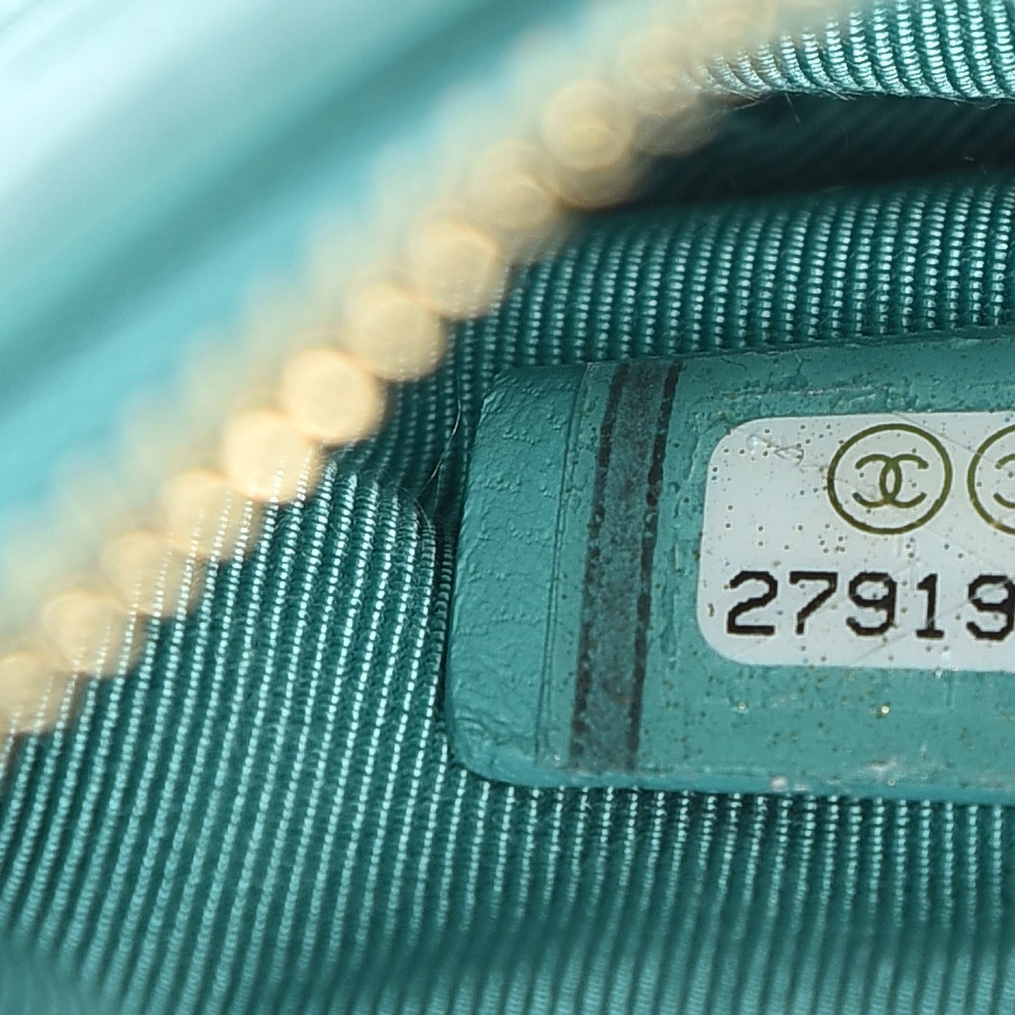 Lambskin Quilted Small Cosmetic Case Green