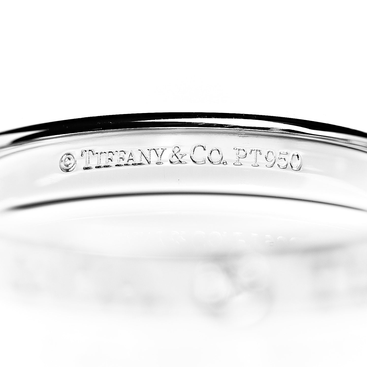 Platinum Diamond Logo Band Ring 54 7