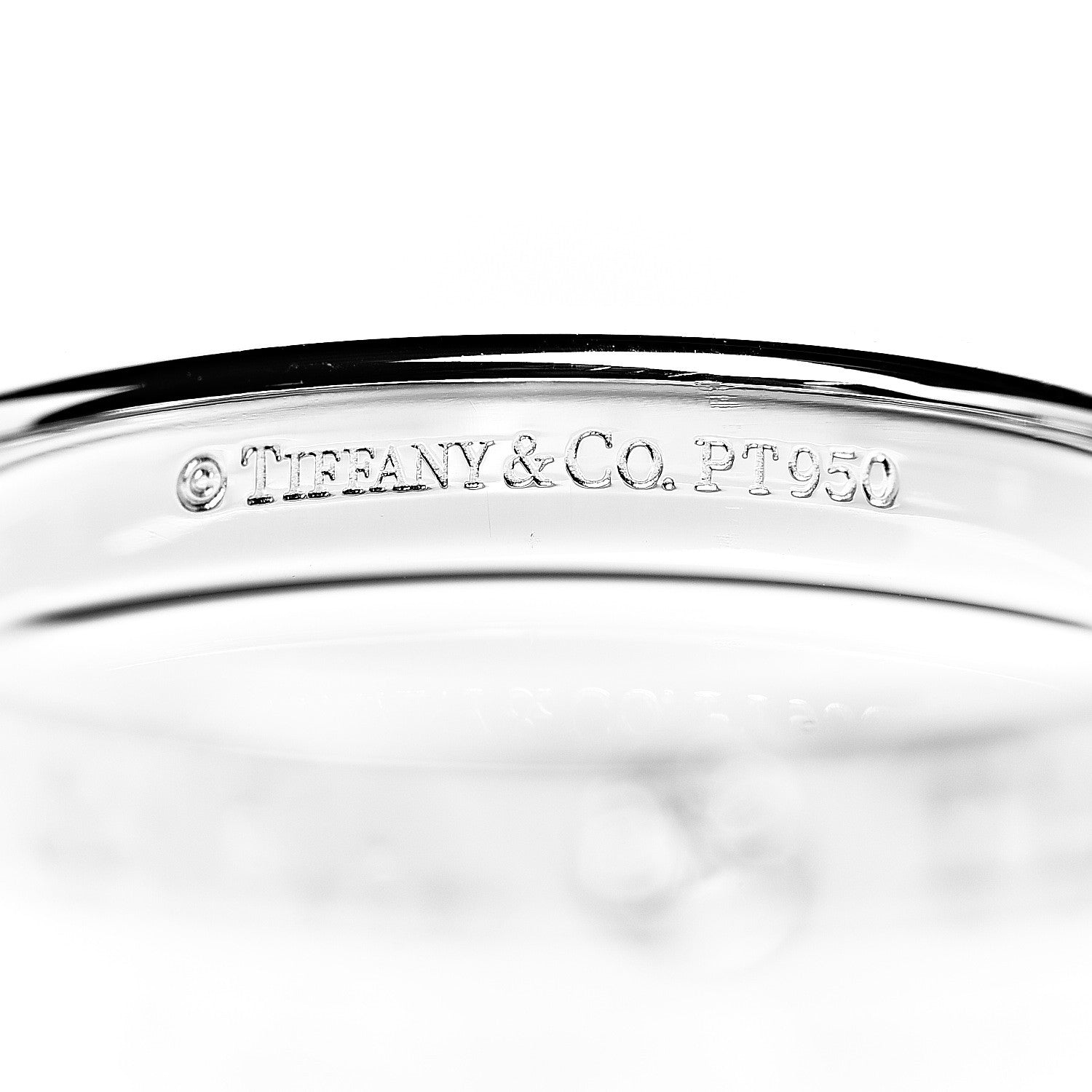 Tiffany Platinum Diamond Logo Band Ring 54 7 4 of 4