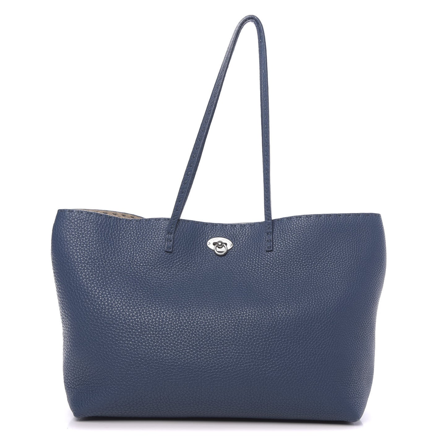 Cuoio Romano Selleria Bi-Color Large Carla Tote Blue Latte