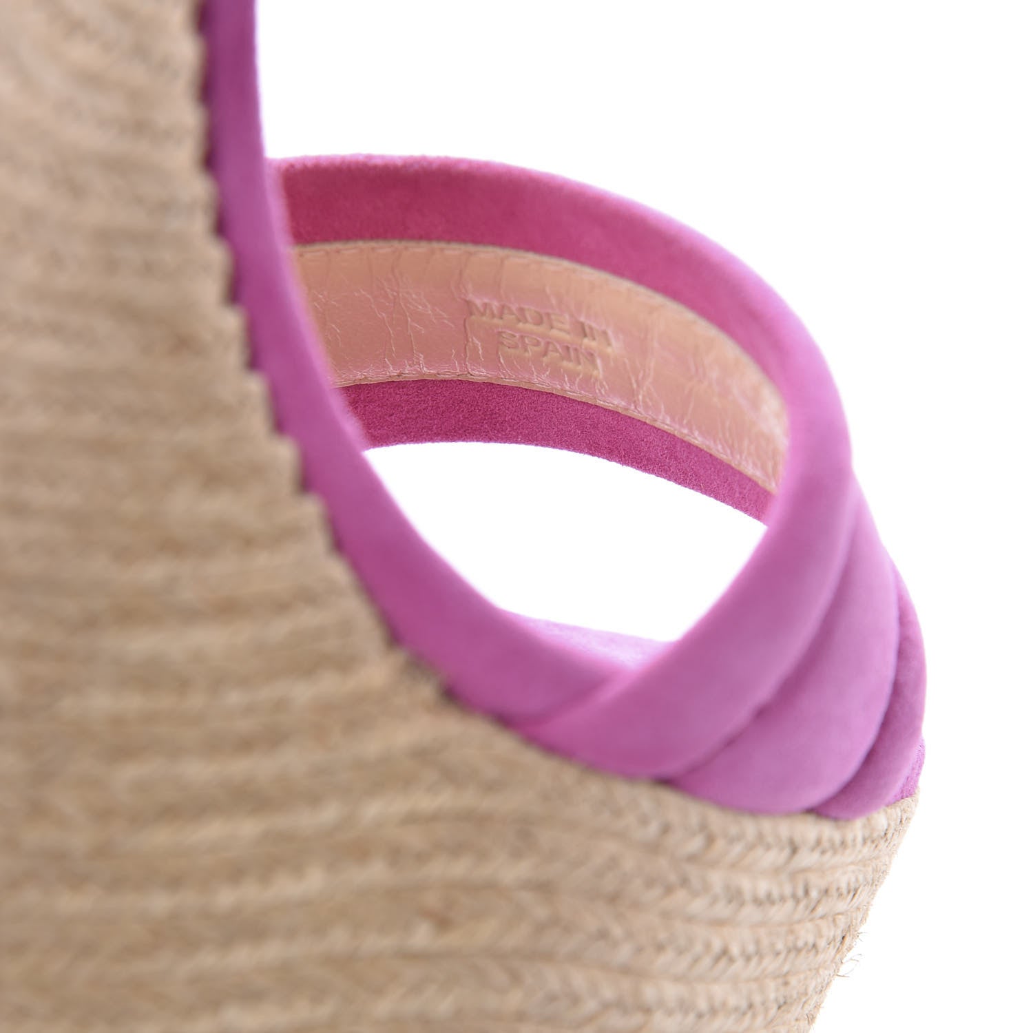 Gucci Kid Scamosciato Ophelia Espadrille Platform Wedge Sandals 37.5 Rododendro 9 of 10