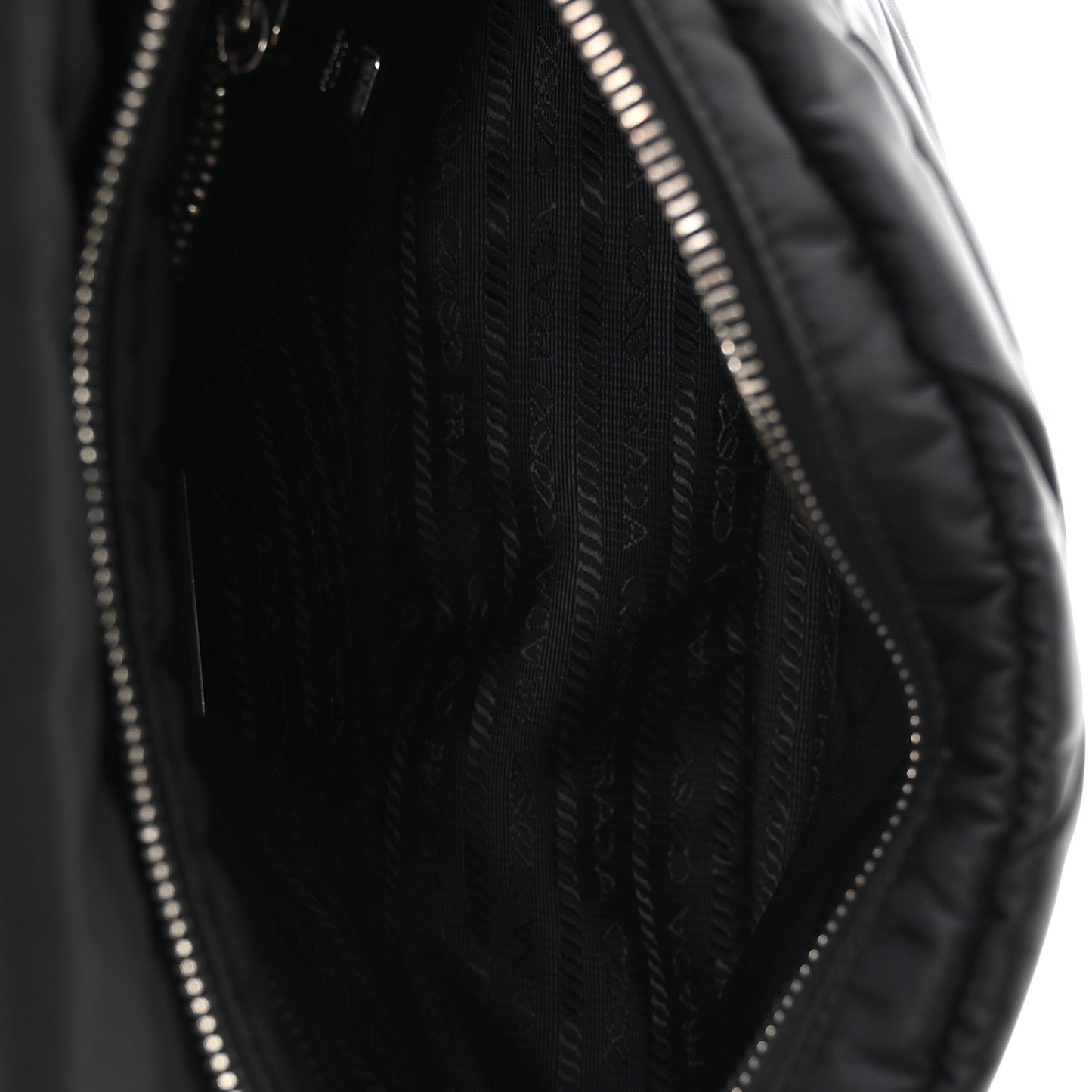 Re-Nylon Quilted Padded Flap Shoulder Bag Black