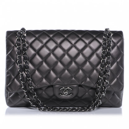 Chanel Lambskin Maxi Single Flap Flap Dark Grey 1 of 8