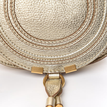 Chloe Metallic Calfskin Mini Marcie Round Crossbody Bag Gold 10 of 11