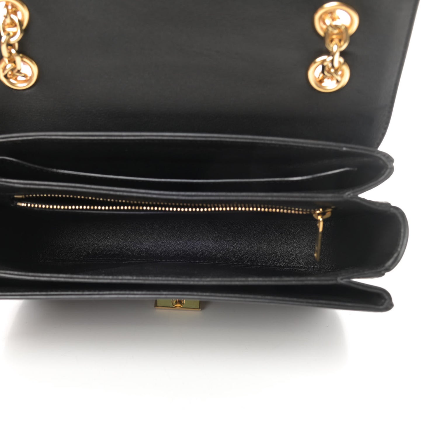 Shiny Calfskin Medium C Bag Black