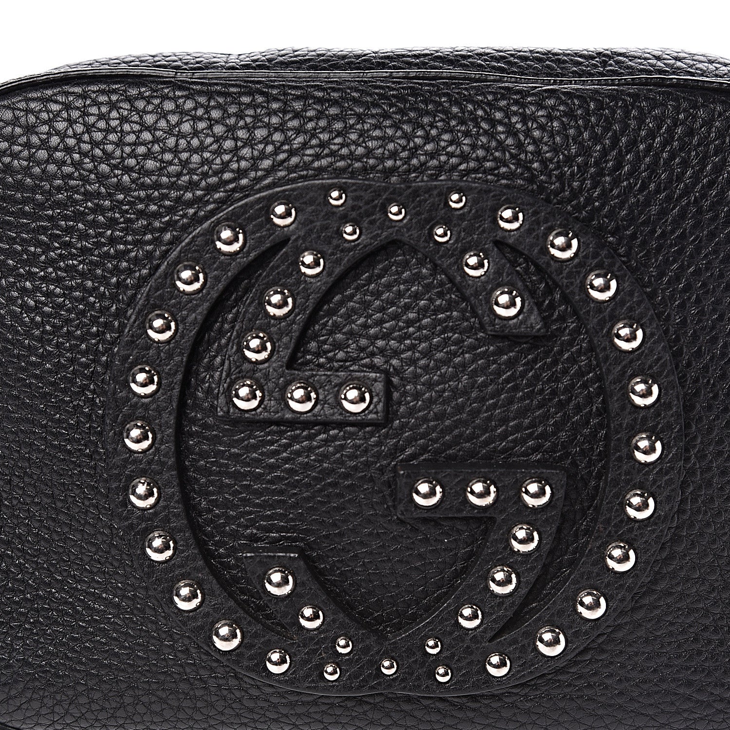 Gucci Pebbled Calfskin Studded Small Soho Disco Bag Black 8 of 12