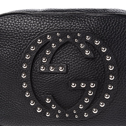 Gucci Pebbled Calfskin Studded Small Soho Disco Bag Black 8 of 12