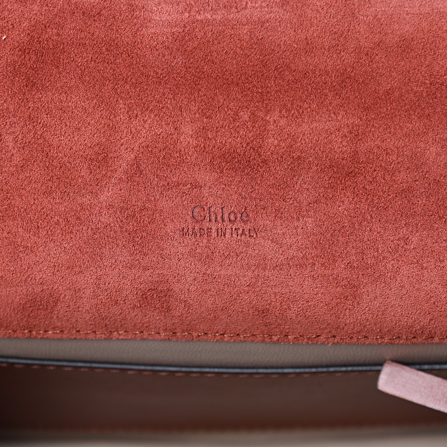 Chloe Calfskin Crocodile Embossed Aby Chain Shoulder Bag Pink Red 5 of 11