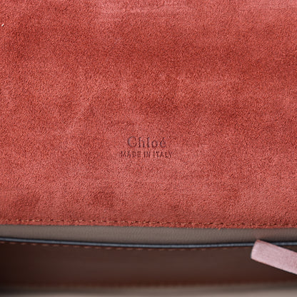 Chloe Calfskin Crocodile Embossed Aby Chain Shoulder Bag Pink Red 5 of 11