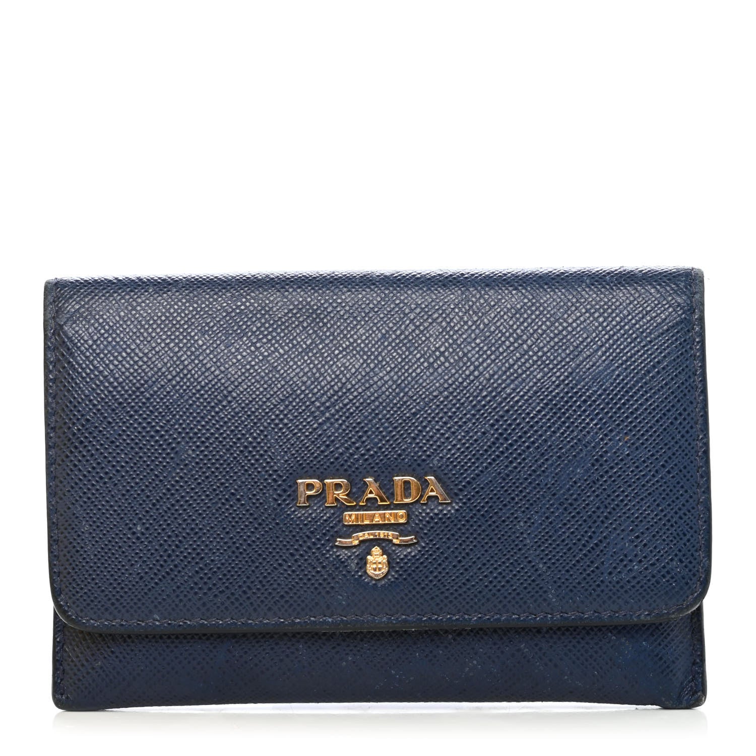Prada Saffiano Metal Flap Wallet Bleuette 2 of 4