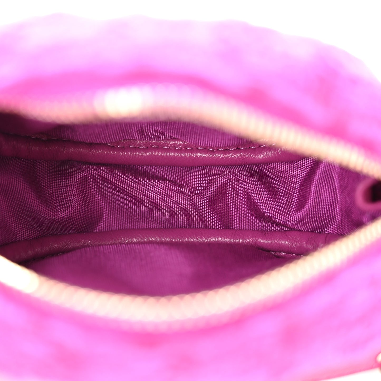 Tweed Lambskin Quilted Waist Bag With Coin Purse Fuchsia