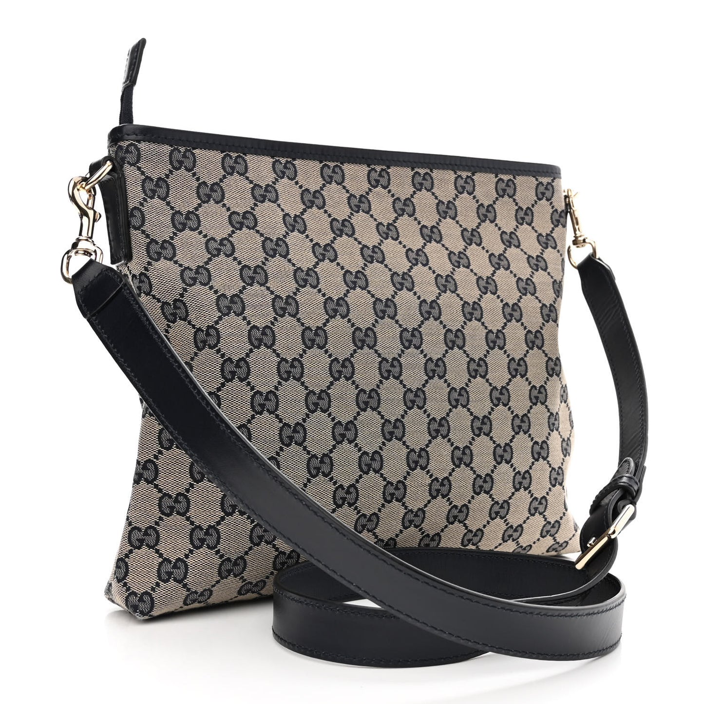 GG Supreme Monogram Web Flat Messenger Bag Navy