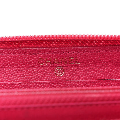 Chanel Caviar Quilted Small Boy Zip Around Wallet Fuchsia 6 of 9