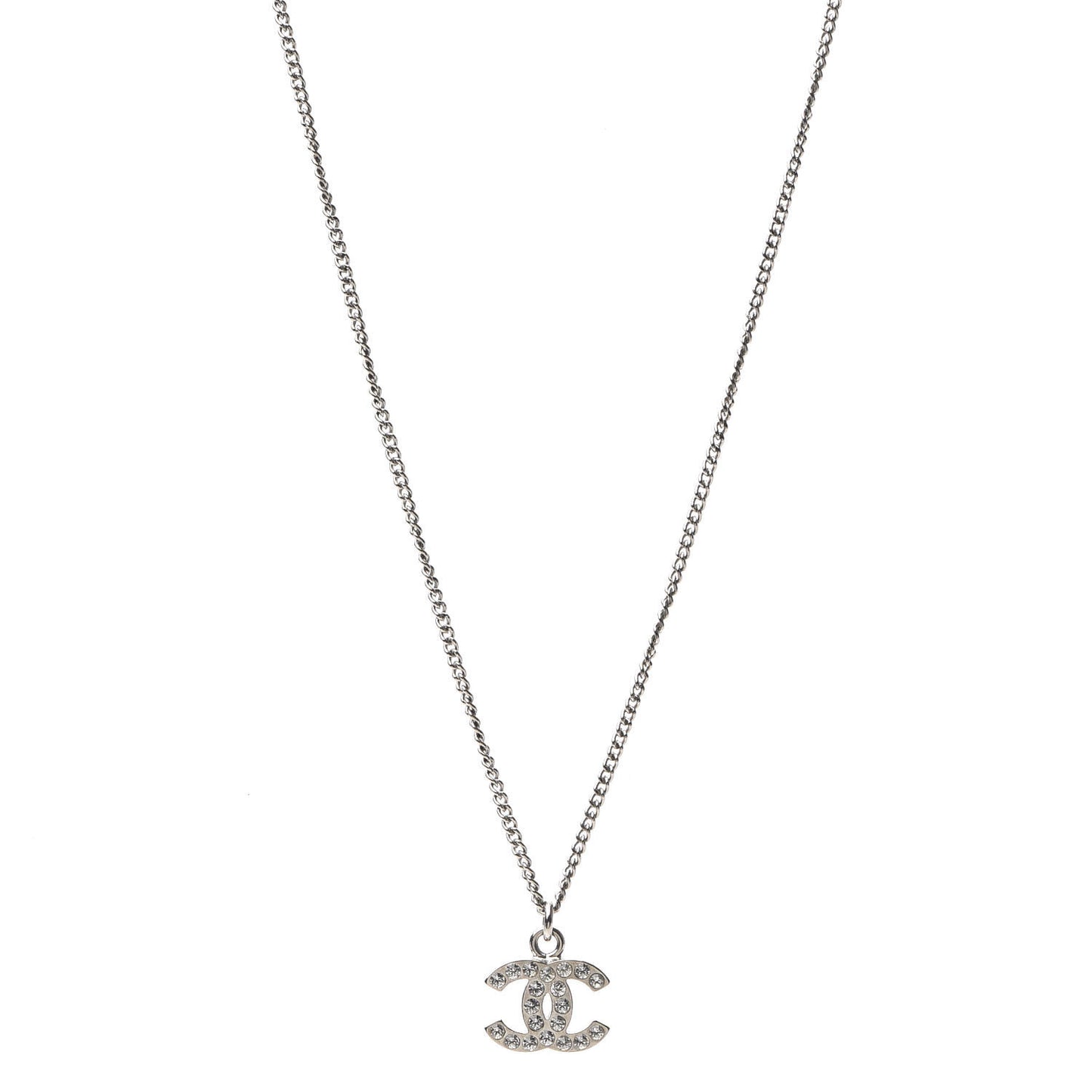 Crystal Timeless CC Necklace Silver