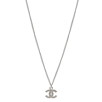 Chanel Crystal Timeless CC Necklace Silver 1 of 5