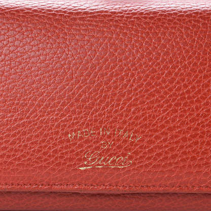 Gucci Pebbled Calfskin Continental Wallet Red 6 of 16