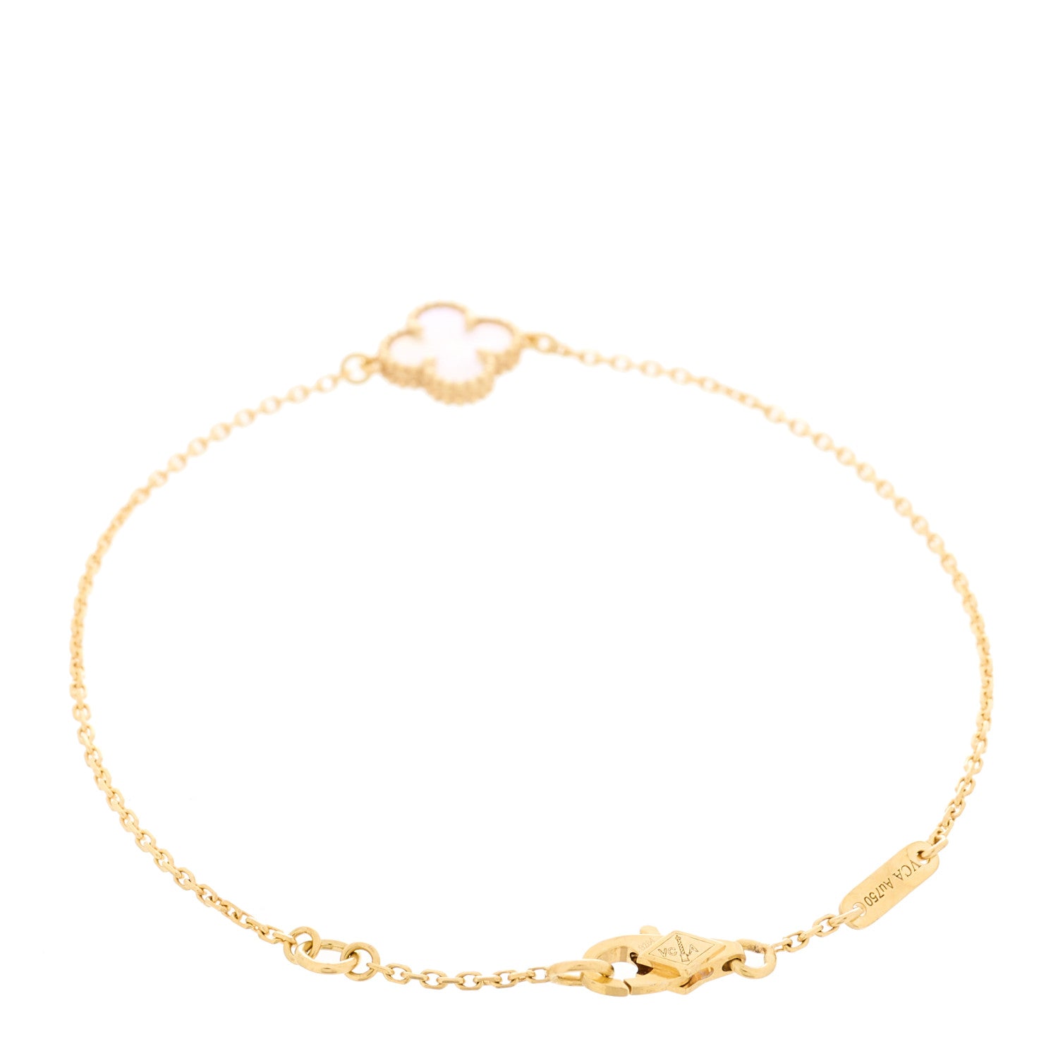 Van Cleef & Arpels 18K Yellow Gold Mother of Pearl Sweet Alhambra Bracelet 2 of 6