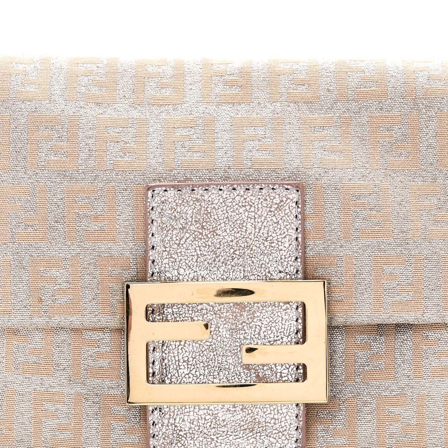 Metallic Jacquard Zucchino Suede Mini Mama Baguette Cipria Argento Grigio