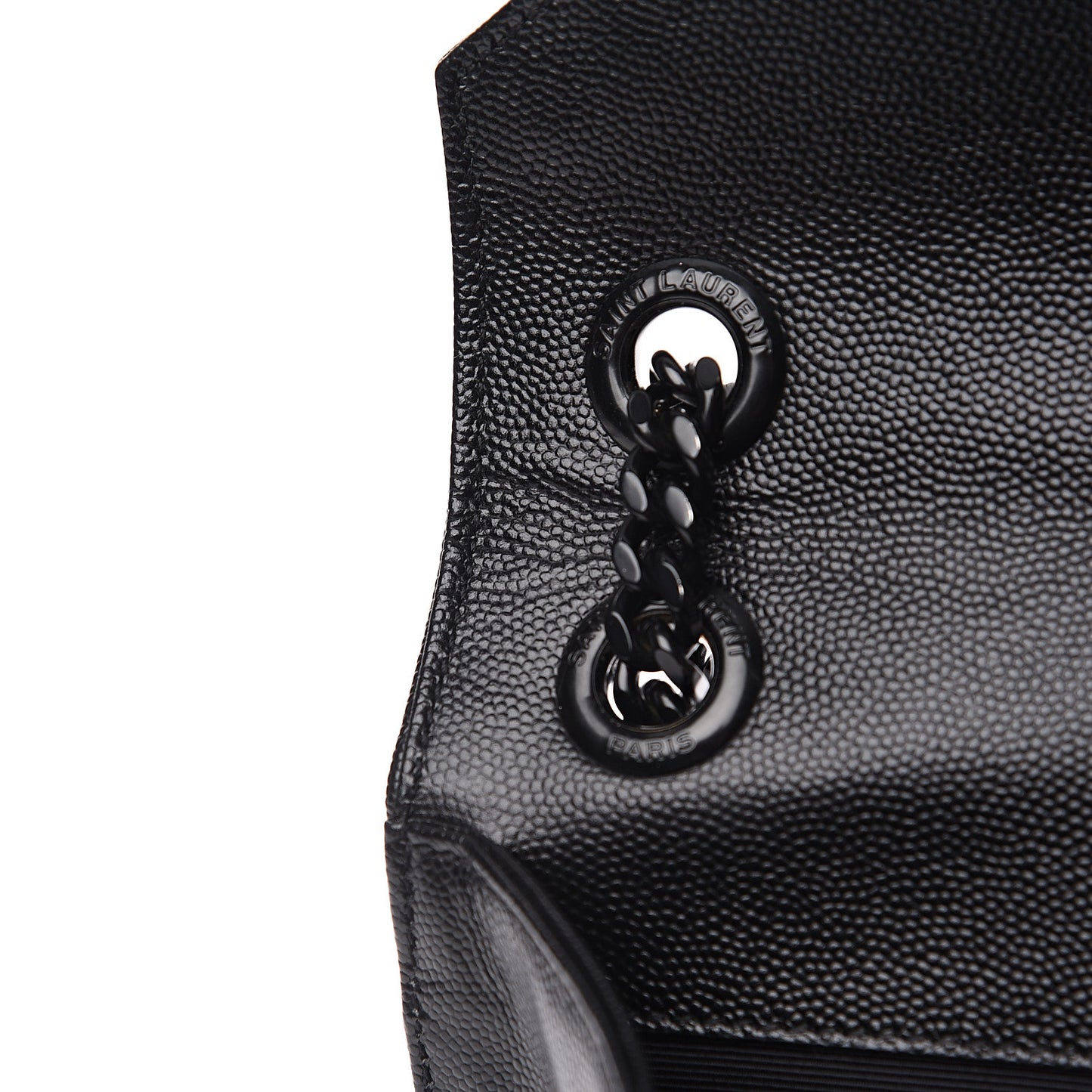 Grain De Poudre Textured Mixed Matelasse Large Triquilt Monogram Monochrome Satchel Black