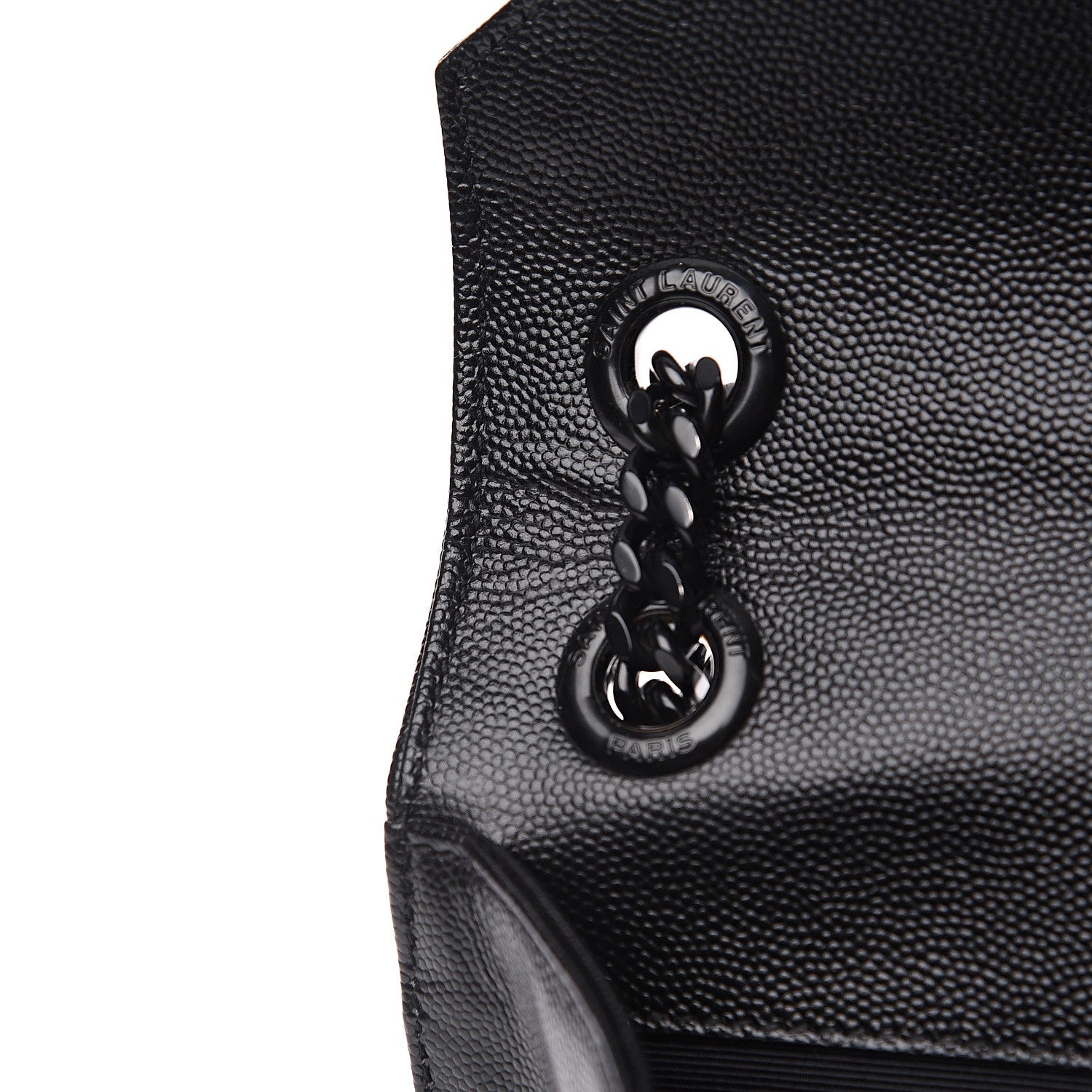 Saint Laurent Grain De Poudre Textured Mixed Matelasse Large Triquilt Monogram Monochrome Satchel Black 12 of 13