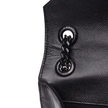 Saint Laurent Grain De Poudre Textured Mixed Matelasse Large Triquilt Monogram Monochrome Satchel Black 12 of 13