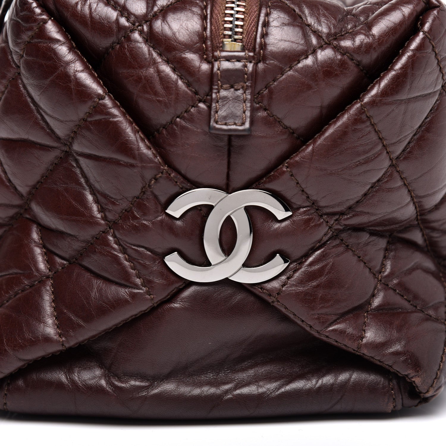 Chanel Distressed Lambskin Small Lady Braid Tote Brown 10 of 11