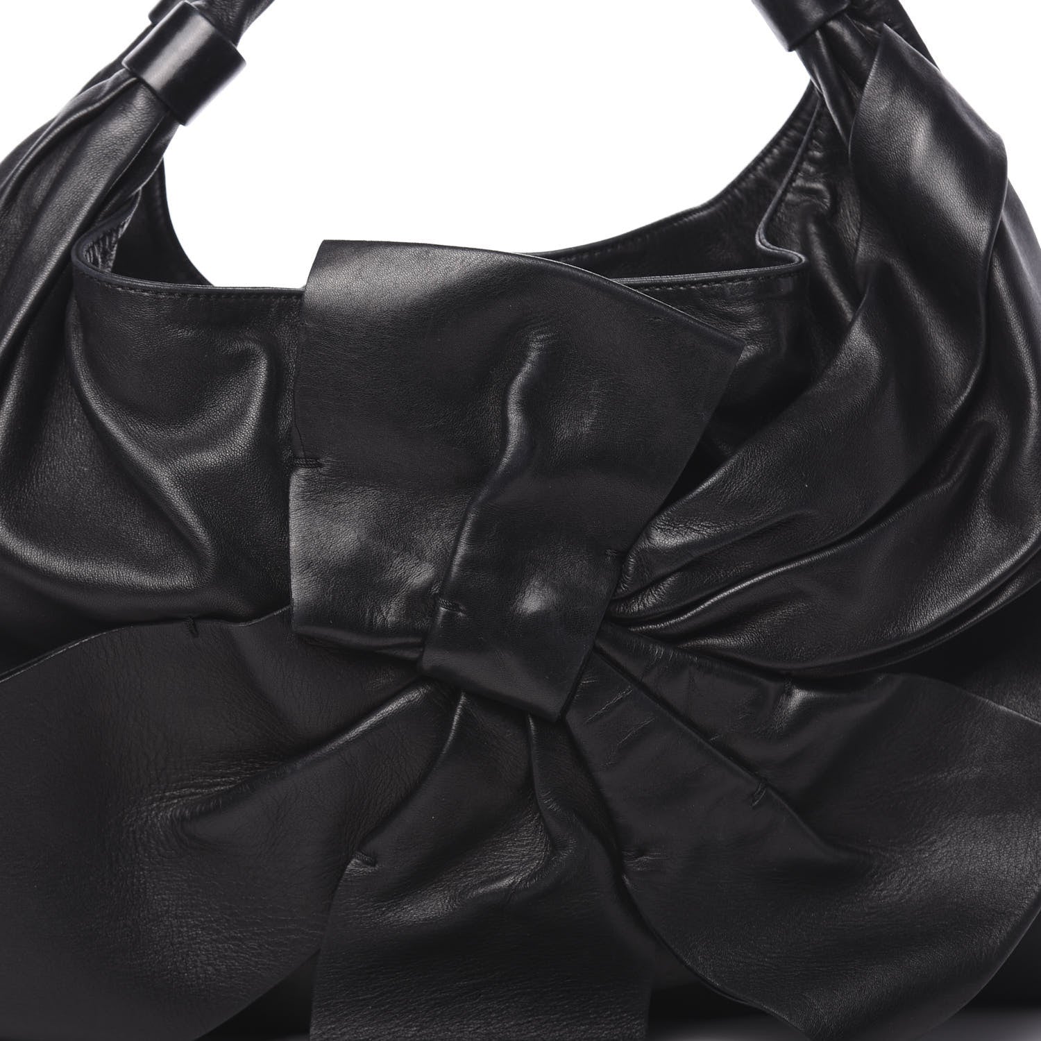 Valentino Garavani Nappa Premier Bow Hobo Black 10 of 12