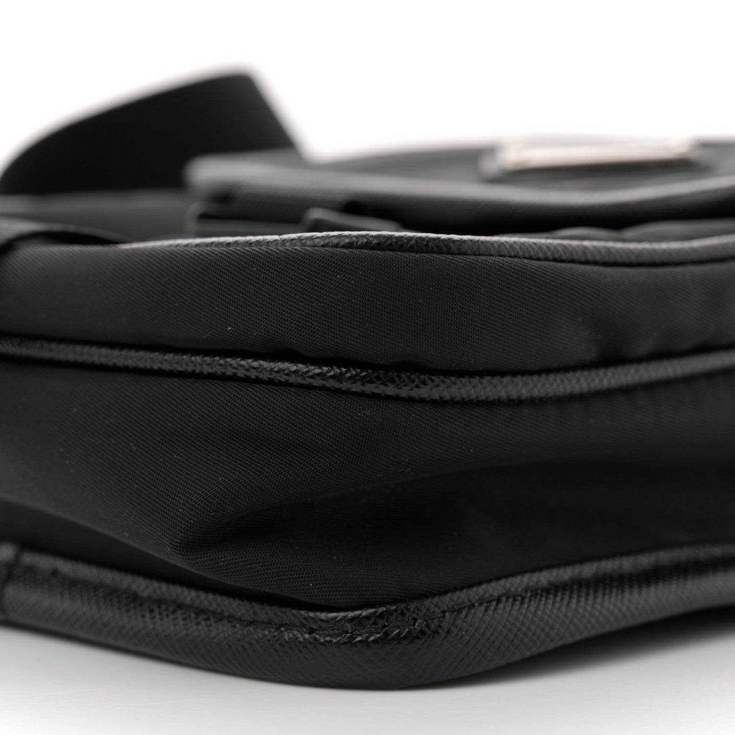 Prada Re-Nylon Saffiano Mini Pocket Single Snap Buckle Messenger Bag Black 9 of 10