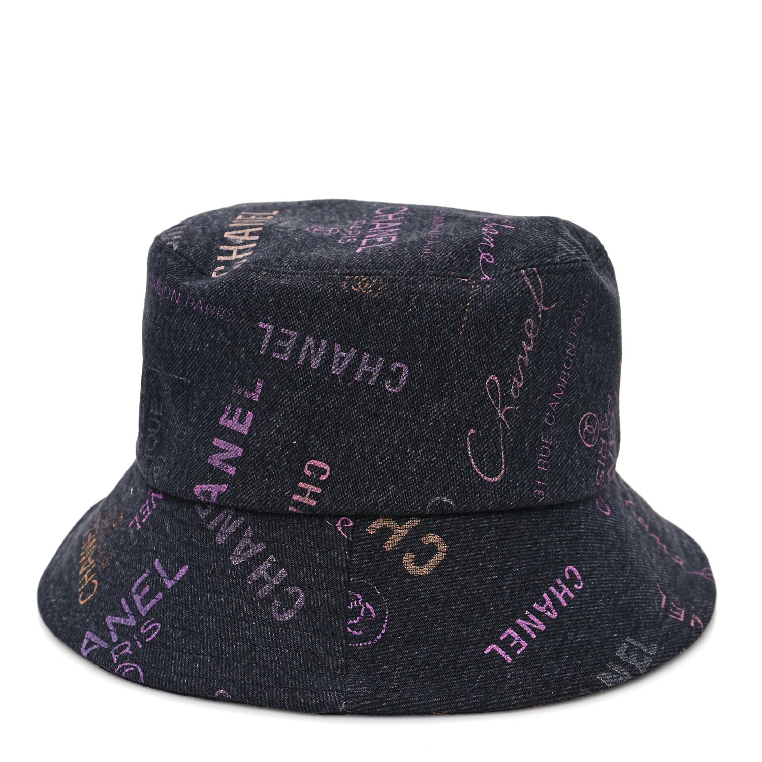 Chanel Denim Mood Cloche Bucket Hat M Black 3 of 8