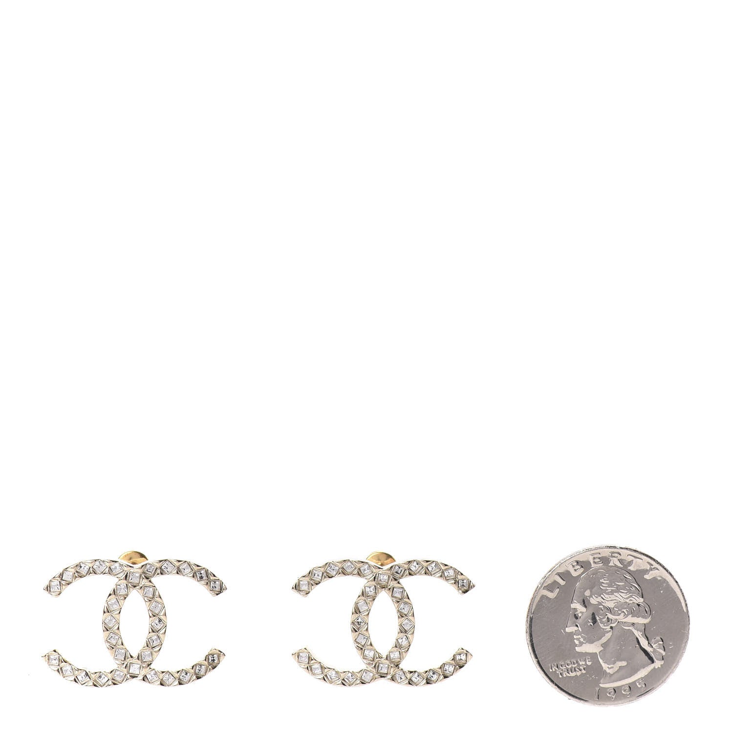 Chanel Baguette Crystal High Society CC Earrings Gold 2 of 5