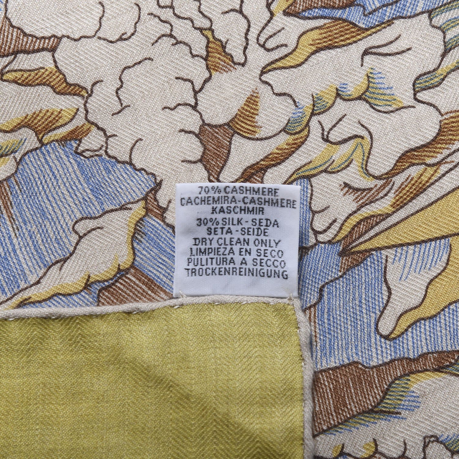 Hermes Cashmere Silk Cosmographia Universalis Shawl 140 Naturel Jaune Rose Pale 2 of 6