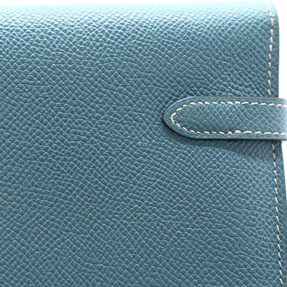 Hermes Epsom Kelly Longue Wallet Blue Jean 7 of 8